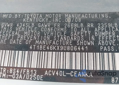 4T1BE46KX9U806441